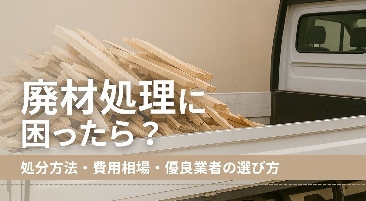 廃材処分に困ったら？処分方法・費用相場・優良業者の選び方 | コラム 