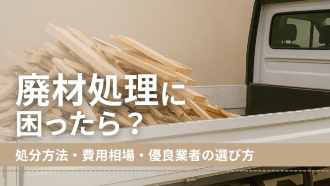 廃材処分に困ったら？処分方法・費用相場・優良業者の選び方